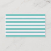 Aqua Green Quarz Monogram Stripes Muster Telefonnummerkarte (Rückseite)