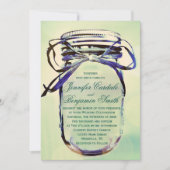 Aqua Green Rustic Mason Jar Wedding Einladungen (Vorderseite)