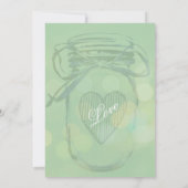Aqua Green Rustic Mason Jar Wedding Einladungen (Rückseite)