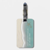 Aqua Green Sea Water Starfish Sand Trendy Coasty Gepäckanhänger (Rückseite vertikal)
