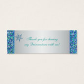 Aqua Green Silver Snowflakes Quinceanera Gefallen  (Rückseite)