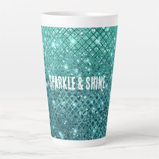 Aqua Green Sparkle Milchtasse (Vorderseite)