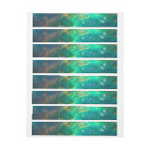Aqua Green Star Cluster Celestial Foto Rundum-Adressaufkleber (Bogen)