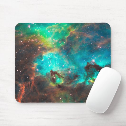 Aqua Green Star Cluster Celestial Mousepad (Mit Mouse)