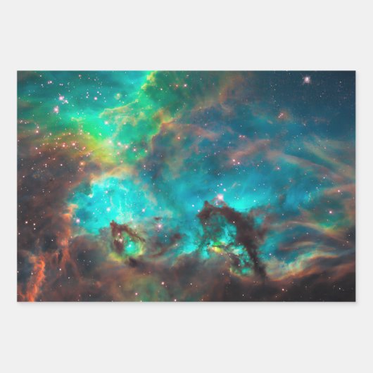 Aqua Green Star Cluster NGC 2074 LMC Geschenkpapier Set (Vorderseite 3)