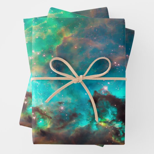 Aqua Green Star Cluster NGC 2074 LMC Geschenkpapier Set (Beispiel)