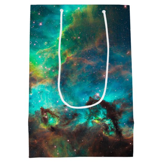 Aqua Green Star Cluster NGC 2074 LMC Mittlere Geschenktüte (Rückseite)