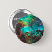 Aqua Green Star Cluster Space Foto Button (Vorne & Hinten)