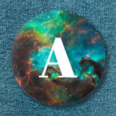 Aqua Green Star Cluster Space Foto Button