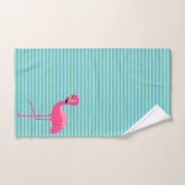 AQUA GREEN STRIPE 2 FLAMINGO BADEZIMMER TOWEL SET (Handtuch)