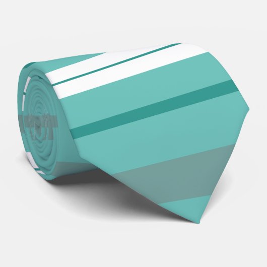 Aqua Green Stripes Krawatte (Gerollt)