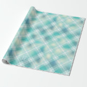 Aqua Green Tartan Kariert Custom Geschenkpapier (Ungerollt)