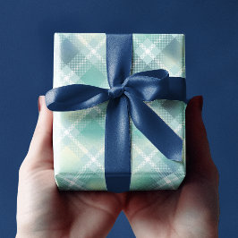 Aqua Green Tartan Kariert Custom Geschenkpapier