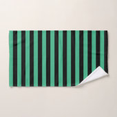 Aqua Green und Black Stripes Badhandtuch Set (Handtuch)