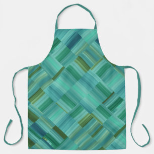 Aqua Green und Blue Blocks Krawatte Schürze