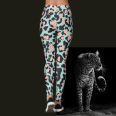 Aqua Green und Blue Tiger Print Leggings
