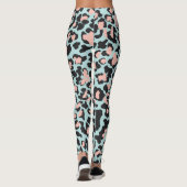 Aqua Green und Blue Tiger Print Leggings (Rückseite)