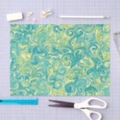 Aqua, Green und Gelbmarbelspulpapier Seidenpapier (Handwerk)