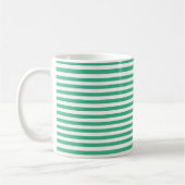 Aqua Green und White Stripes Kaffeetasse (Links)