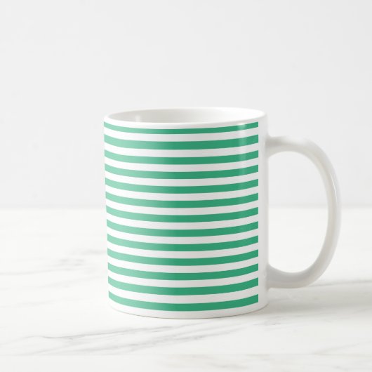 Aqua Green und White Stripes Kaffeetasse (Rechts)