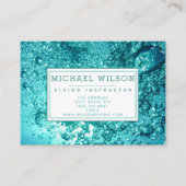 Aqua Green Water Bubbles - Tauchlehrer Visitenkarte (Vorderseite)