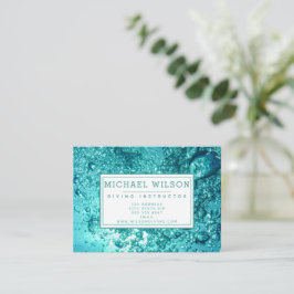 Aqua Green Water Bubbles - Tauchlehrer Visitenkarte