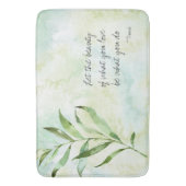 Aqua Green Watercolor-Blätter Rumi Quote Badematte (Vorderseite Vertikal)