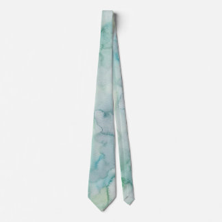 Aqua Green Watercolor Krawatte für Hochzeiten