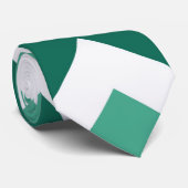 Aqua Green Zickzack Zigzag Muster Krawatte (Gerollt)