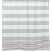 Aqua & Greige Türkischer Streifen Duschvorhang (Vorderseite)