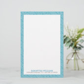 Aqua Gria Key Pattern Briefpapier (Stehend Vorderseite)