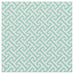 Aqua Griechisches Schlüssel Muster Stoff