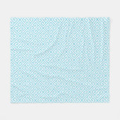 Aqua-griechisches Schlüsselmuster Fleecedecke (Vorderseite (Horizontal))