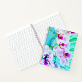 Aqua Grün Lila Blumen Geode Name Journal Notizblock (Innenseite)
