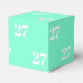 Aqua-Grün mit weißer Buchstabennummer anpassen Geschenkschachtel (Rückseite)