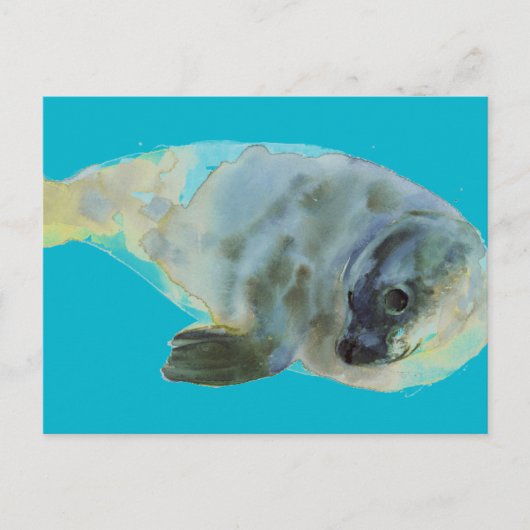 Aqua-Grün Postkarte (Vorderseite)