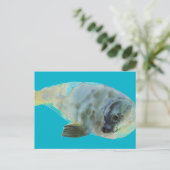 Aqua-Grün Postkarte (Stehend Vorderseite)