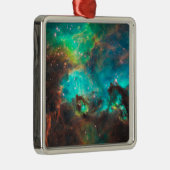 Aqua-Grün-Sternenhaufen Himmelsbild Ornament Aus Metall (Rechts)