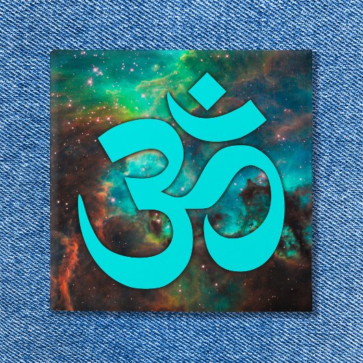 Aqua Grün Sternenhaufen Om Symbol Button
