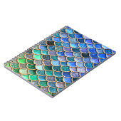 Aqua grüner Mermaidscales Frühlings-Glitzer für Notizblock (Linke Seite)