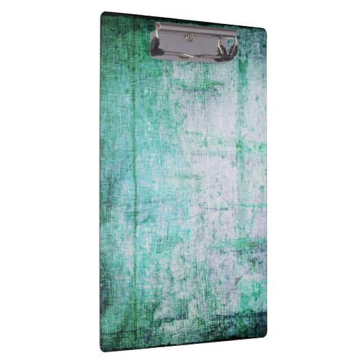Aqua Grunge Boho Pattern Clipboard Klemmbrett (Rechts)