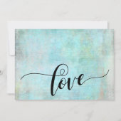 Aqua Grunge Neues Datum Hochzeitsaktualisierungska Einladung (Rückseite)