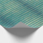 Aqua Grunge Stripes Packpapier (Ecke)