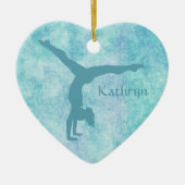 Aqua Gymnast auf Aquamarinem Muster Keramikornament (Vorne)