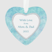 Aqua Gymnast auf Aquamarinem Muster Ornament (Rückseite)