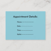 Aqua Hair Salon Visitenkarten Terminkarte (Rückseite)