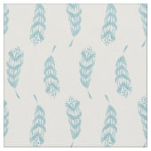 Aqua Hand bemalt Feather Muster Stoff (Nahaufnahme)