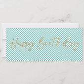 Aqua Happy Birthday Gift Voucher Card Einladung (Rückseite)