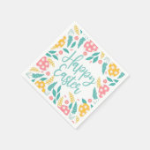 Aqua Happy Easter Foliage Serviette (Ecke)