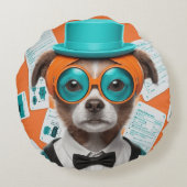 Aqua Hated Buddy Rundes Kissen (Rückseite)